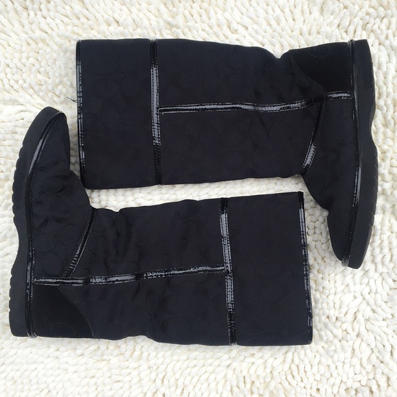 Coach Monogram Jacquard Boots - Picture 1 of 5
